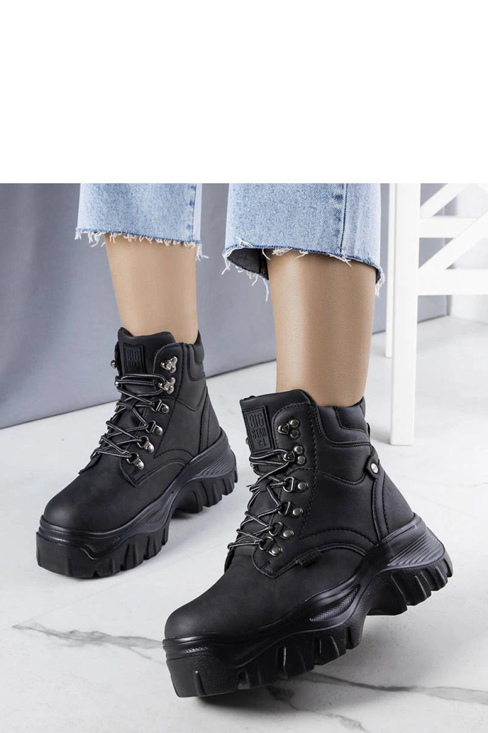 Black Big Star KK274368 combat boots - Solea