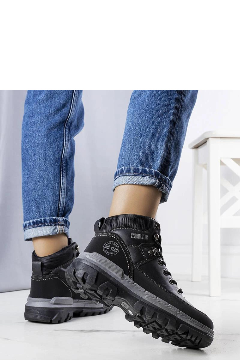 Czarne trapery Big Star KK274222 BLACK - Solea – widok 2