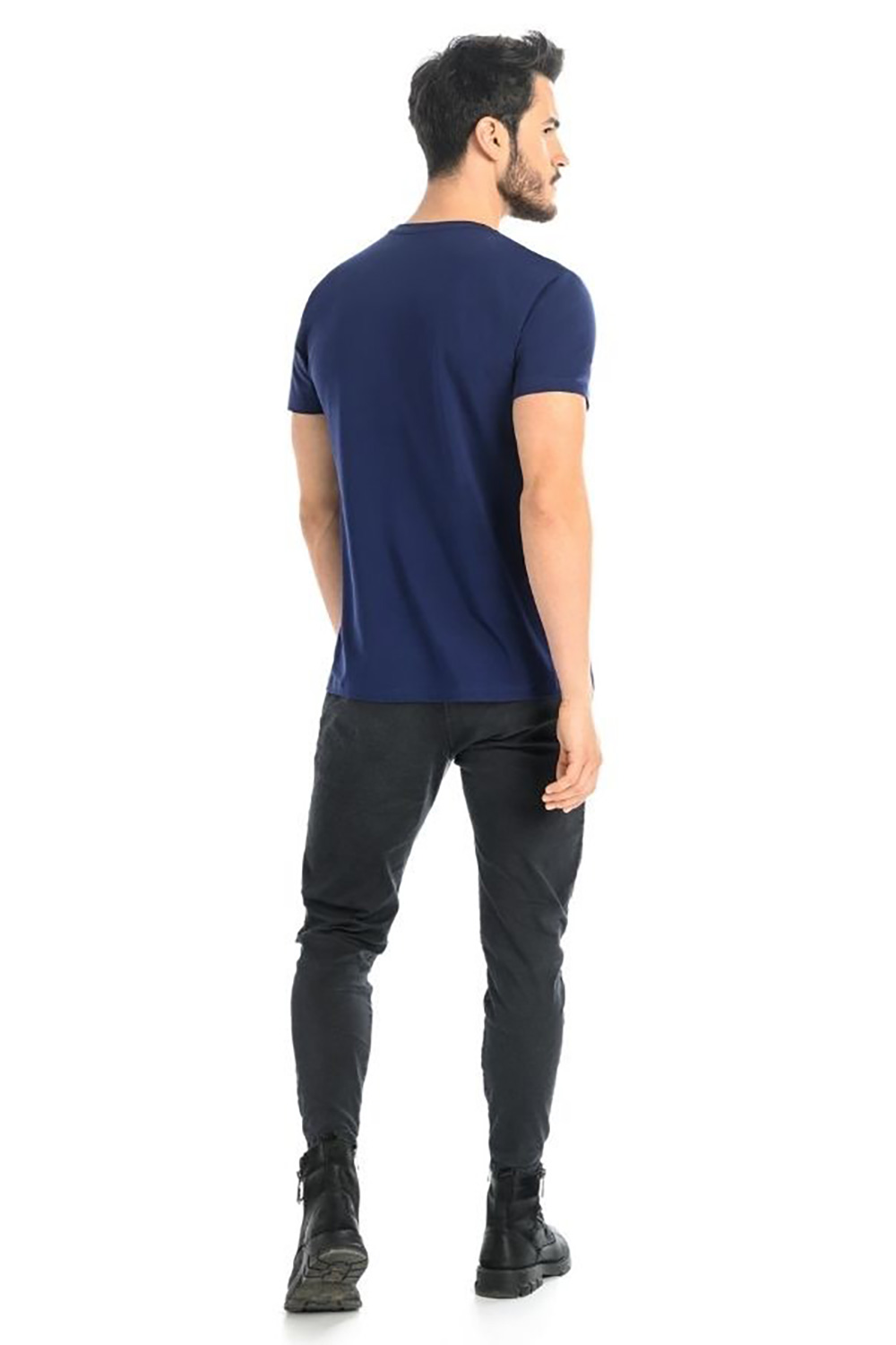 T-shirt Męski Model Dany V 1503 Navy - Teyli – widok 2