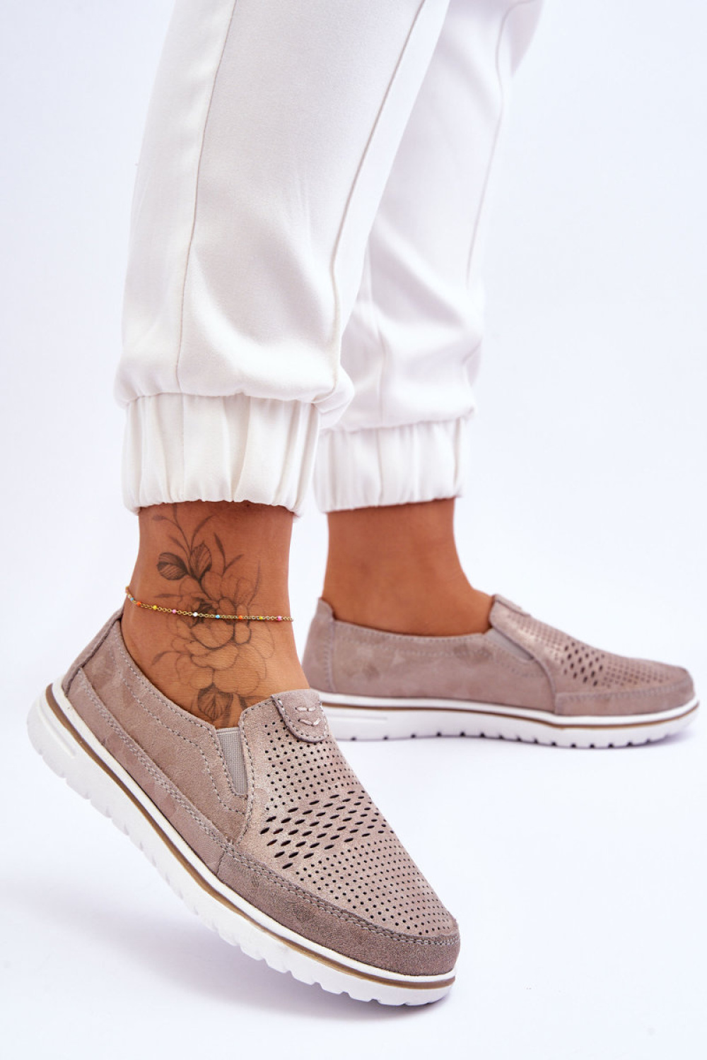 Inez 20PB18-1653 Beige/Gold Loafers - Step in style – view 2