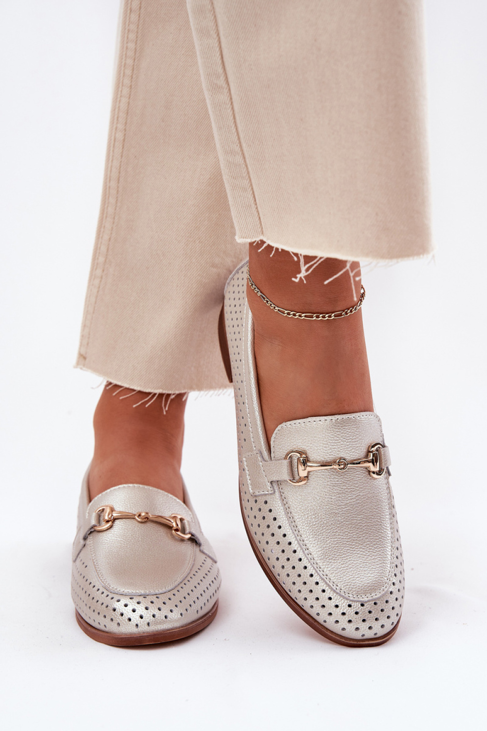 Moccasins Model S.Barski LR51-594 Silver - Step in style