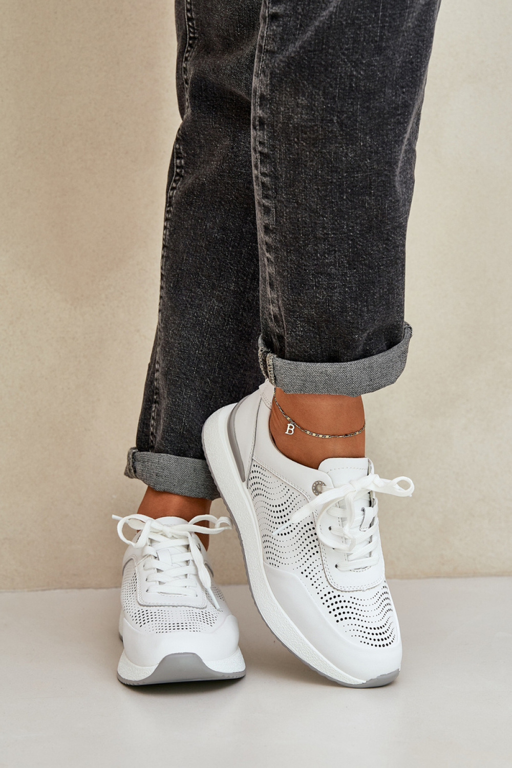 S.Barski LR51-551 White Sport Shoes - Step in style